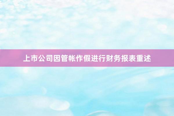 上市公司因管帐作假进行财务报表重述